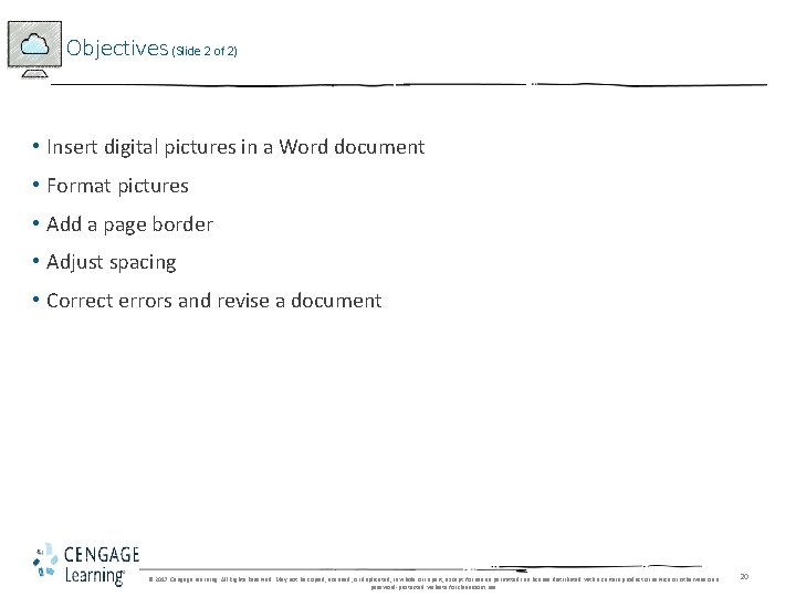 Objectives (Slide 2 of 2) • Insert digital pictures in a Word document • Objectives (Slide 2 of 2) • Insert digital pictures in a Word document •