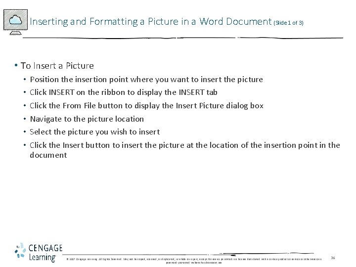 Inserting and Formatting a Picture in a Word Document (Slide 1 of 3) • Inserting and Formatting a Picture in a Word Document (Slide 1 of 3) •