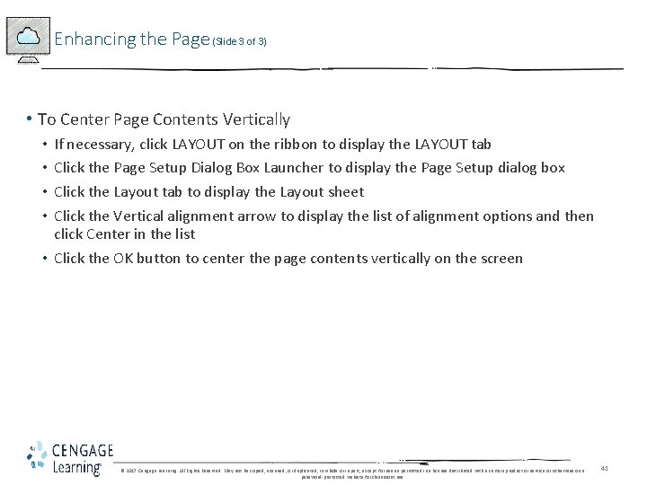 Enhancing the Page (Slide 3 of 3) • To Center Page Contents Vertically If Enhancing the Page (Slide 3 of 3) • To Center Page Contents Vertically If