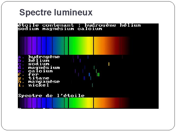 Spectre lumineux 