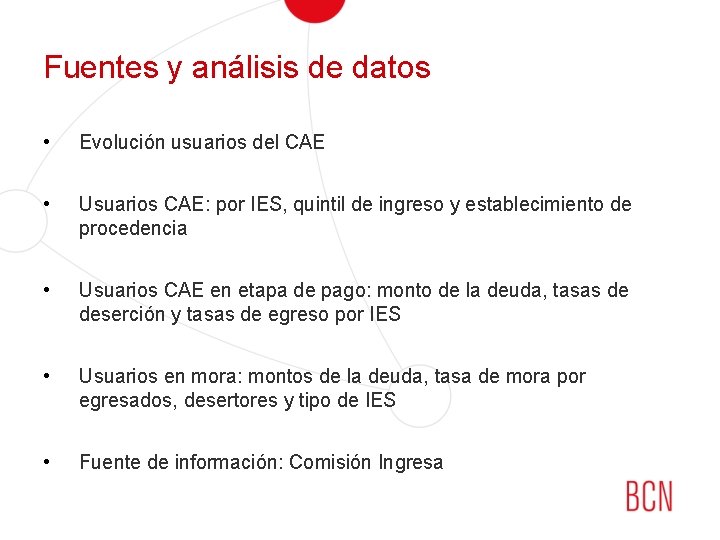 Fuentes y análisis de datos • Evolución usuarios del CAE • Usuarios CAE: por