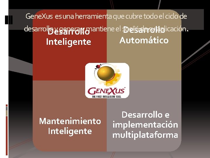 Gene. Xus es una herramienta que cubre todo el ciclo de desarrollo y genera