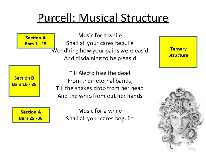 Purcell: Musical Structure Section A Bars 1 - 15 Section B Bars 16 -