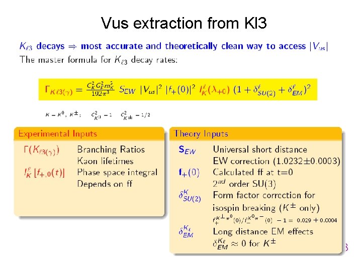 Vus extraction from Kl 3 