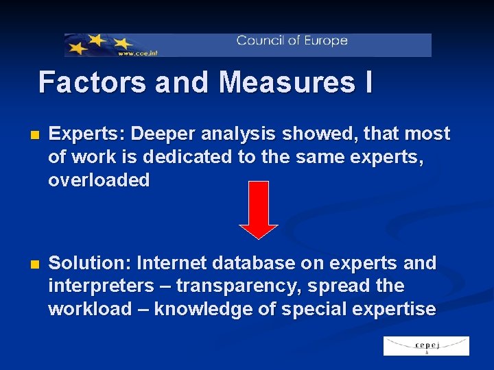Factors and Measures I n Experts: Deeper analysis showed, that most of work is