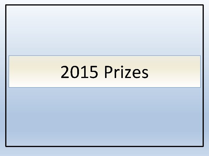 2015 Prizes 