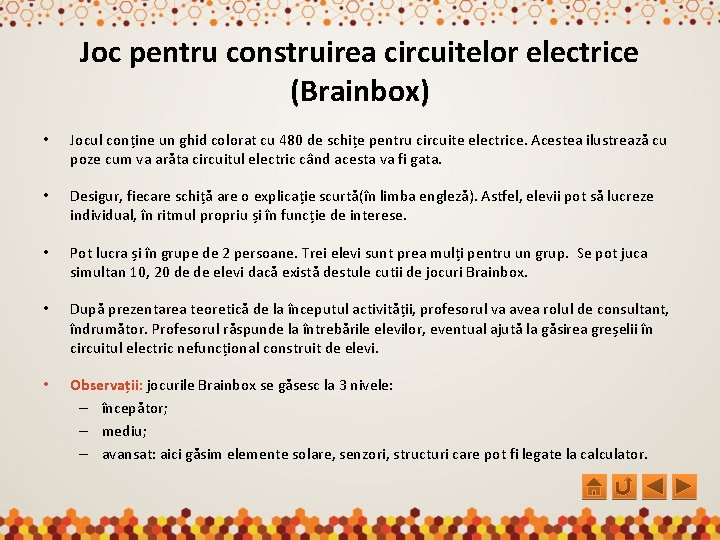 Joc pentru construirea circuitelor electrice (Brainbox) • Jocul conține un ghid colorat cu 480