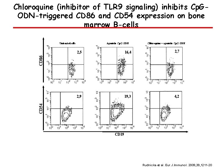 Chloroquine (inhibitor of TLR 9 signaling) inhibits Cp. GODN-triggered CD 86 and CD 54