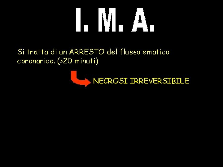 Si tratta di un ARRESTO del flusso ematico coronarico. (>20 minuti) NECROSI IRREVERSIBILE 