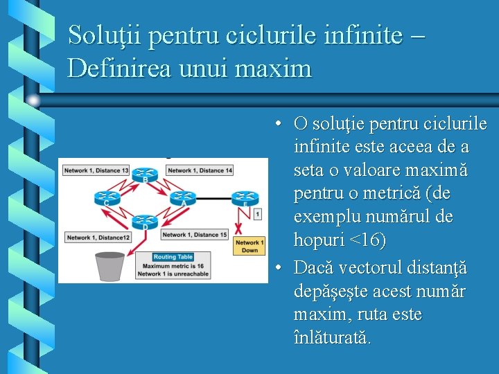 Soluţii pentru ciclurile infinite – Definirea unui maxim • O soluţie pentru ciclurile infinite