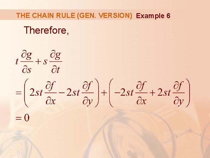 THE CHAIN RULE (GEN. VERSION) Example 6 Therefore, 