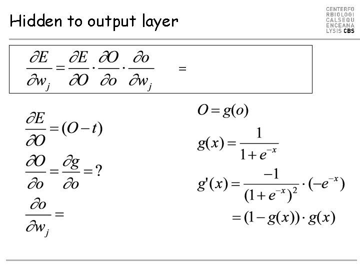 Hidden to output layer Hidden to output layer