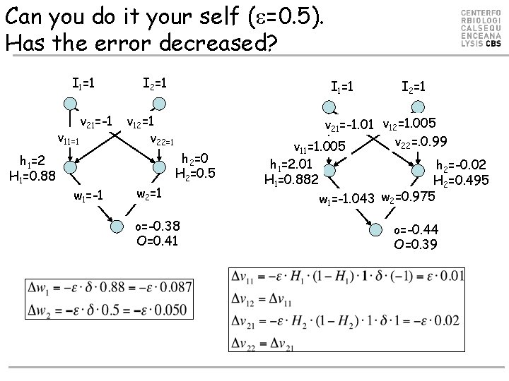 Can you do it your self ( =0. 5). Has the error decreased? I Can you do it your self ( =0. 5). Has the error decreased? I