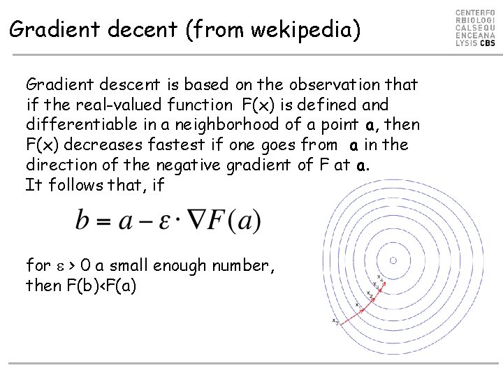 Gradient decent (from wekipedia) Gradient descent is based on the observation that if the Gradient decent (from wekipedia) Gradient descent is based on the observation that if the
