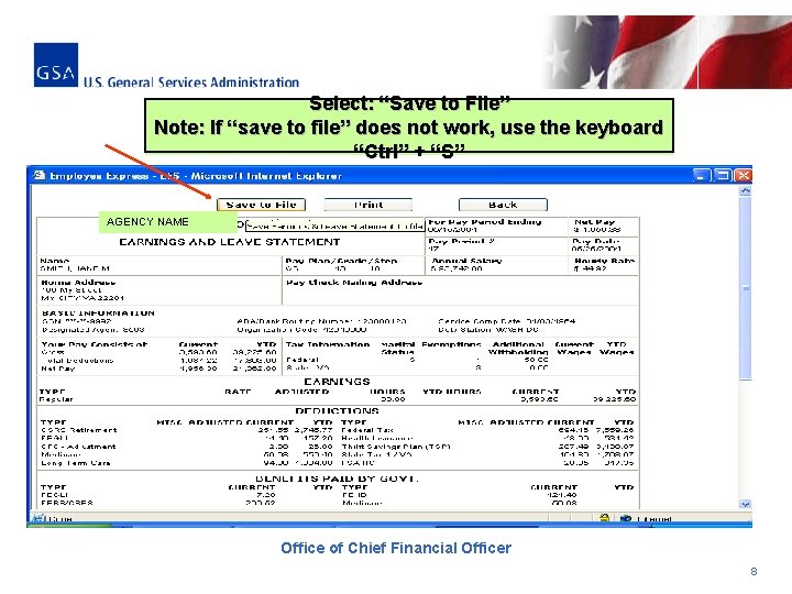 Select: “Save to File” Note: If “save to file” does not work, use the