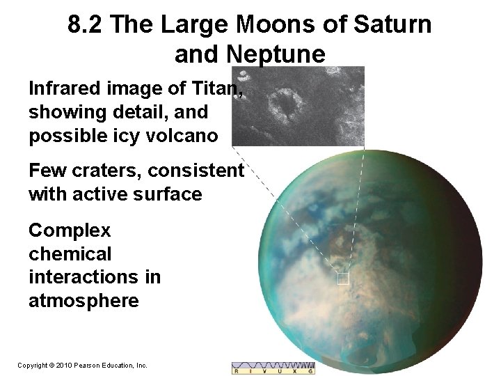 8. 2 The Large Moons of Saturn and Neptune Infrared image of Titan, showing