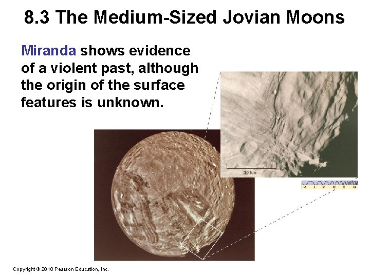 8. 3 The Medium-Sized Jovian Moons Miranda shows evidence of a violent past, although