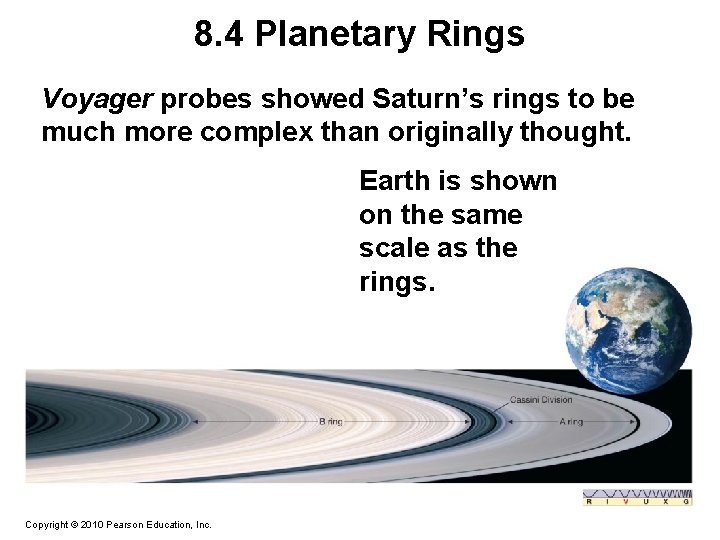 8. 4 Planetary Rings Voyager probes showed Saturn’s rings to be much more complex