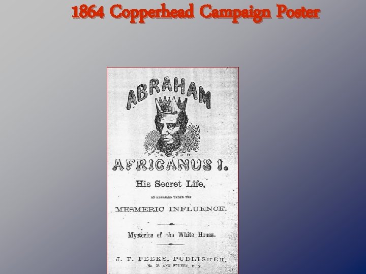 1864 Copperhead Campaign Poster 