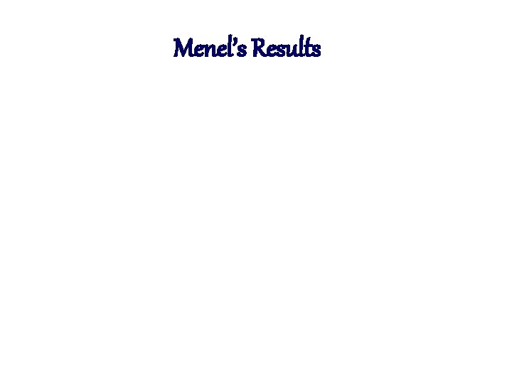 Menel’s Results 