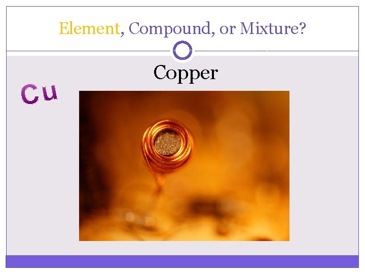 Element, Compound, or Mixture? Copper 