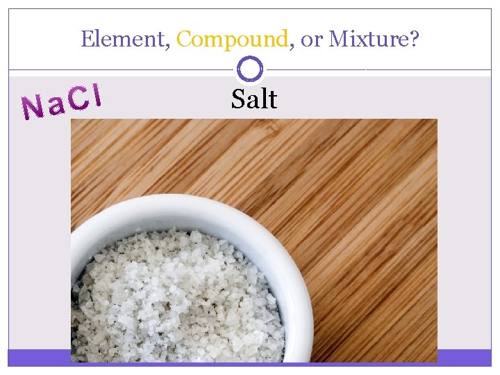 Element, Compound, or Mixture? Salt 