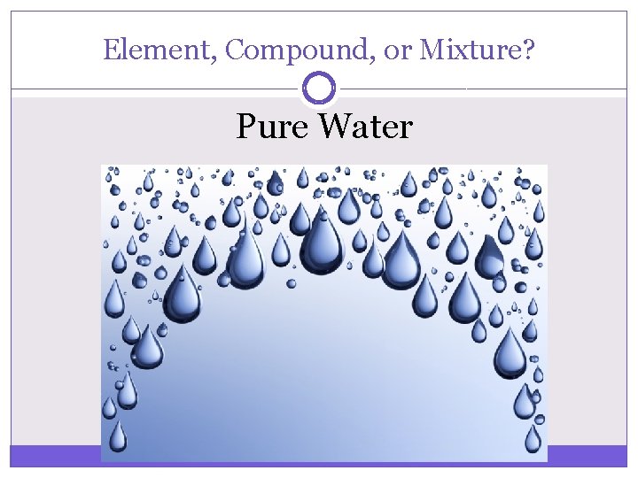 Element, Compound, or Mixture? Pure Water 