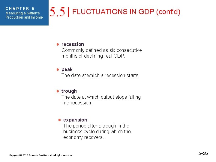 CHAPTER 5 Measuring a Nation’s Production and Income 5. 5 FLUCTUATIONS IN GDP (cont’d)