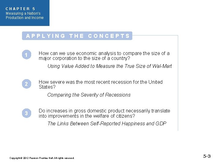 CHAPTER 5 Measuring a Nation’s Production and Income APPLYING THE CONCEPTS 1 How can