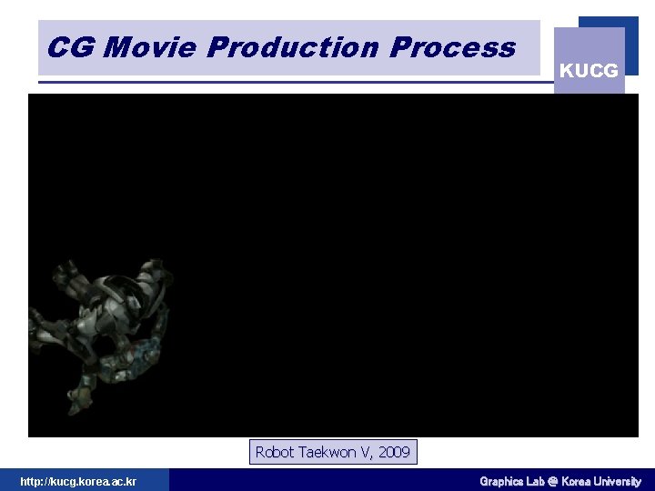 CG Movie Production Process KUCG Robot Taekwon V, 2009 http: //kucg. korea. ac. kr