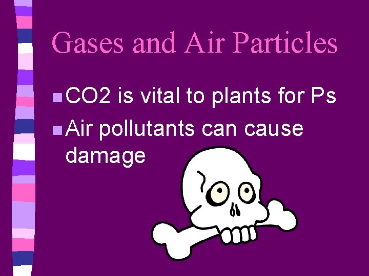 Gases and Air Particles n CO 2 is vital to plants for Ps n