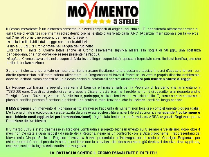 Il Cromo esavalente è un elemento presente in diversi composti di origine industriale. È