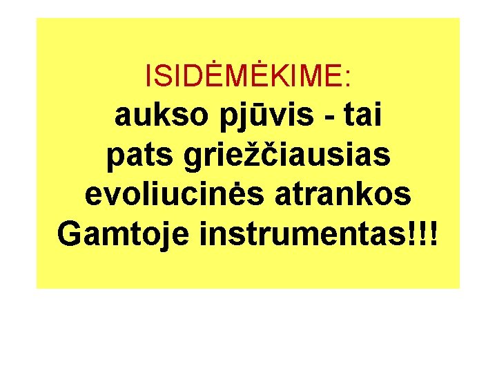 ISIDĖMĖKIME: aukso pjūvis - tai pats griežčiausias evoliucinės atrankos Gamtoje instrumentas!!! 