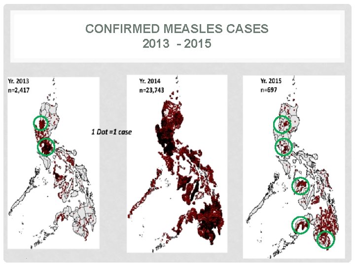 CONFIRMED MEASLES CASES 2013 - 2015 