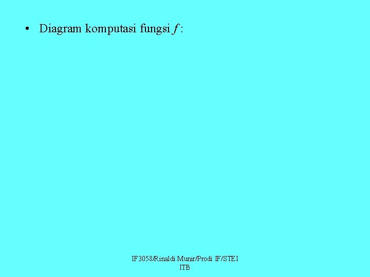 • Diagram komputasi fungsi f : IF 3058/Rinaldi Munir/Prodi IF/STEI ITB 
