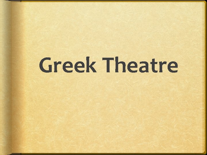 Greek Theatre 