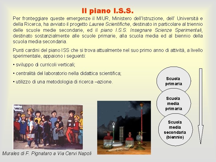 Il piano I. S. S. Per fronteggiare queste emergenze il MIUR, Ministero dell’Istruzione, dell’