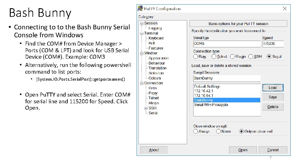 Bash Bunny • Connecting to to the Bash Bunny Serial Console from Windows •