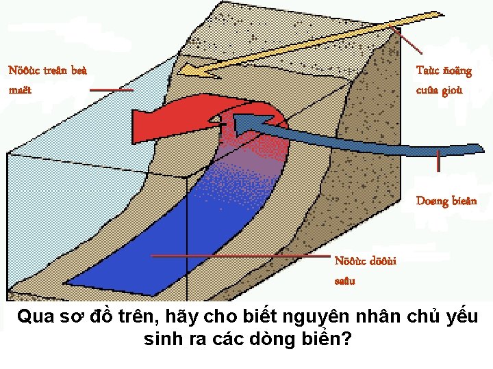 Nöôùc treân beà maët Taùc ñoäng cuûa gioù Doøng bieån Nöôùc döôùi saâu Qua