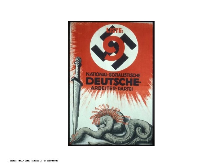 Plakat der NSDAP, 1930, Bundesarchiv Plak 002 -048. 