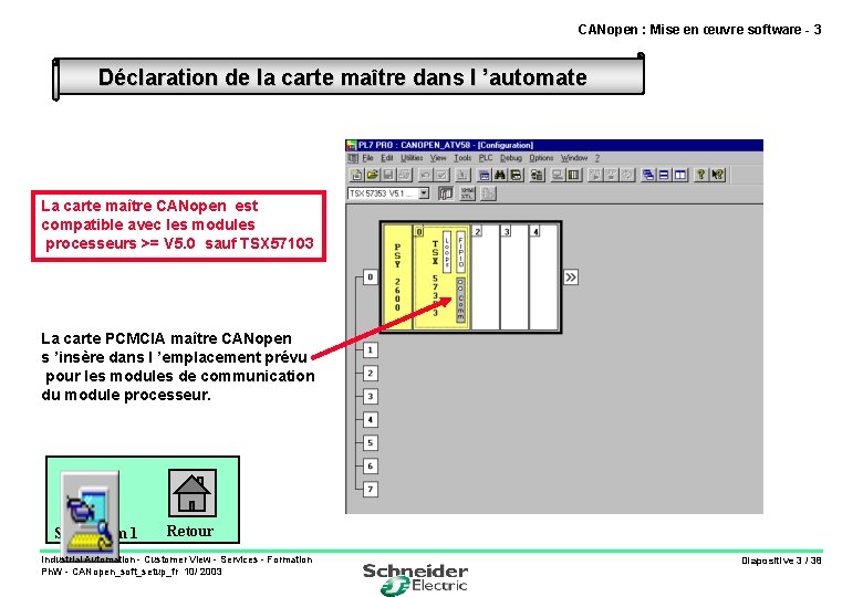 CANopen : Mise en œuvre software - 3 Déclaration de la carte maître dans