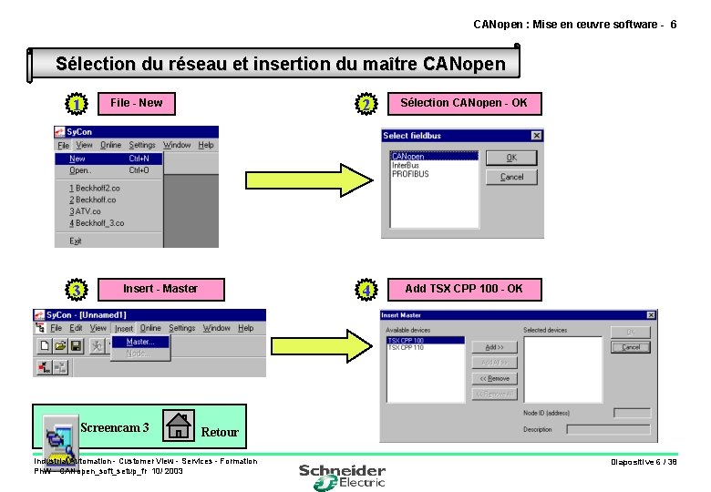 CANopen : Mise en œuvre software - 6 Sélection du réseau et insertion du