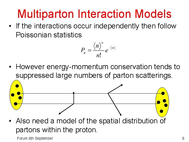 Multiparton Interaction Models • If the interactions occur independently then follow Poissonian statistics •