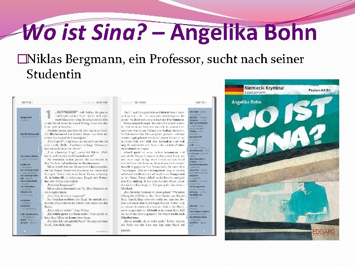 Wo ist Sina? – Angelika Bohn �Niklas Bergmann, ein Professor, sucht nach seiner Studentin