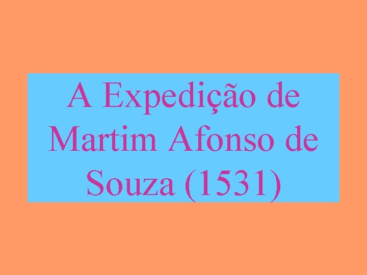 A Expedição de Martim Afonso de Souza (1531) 