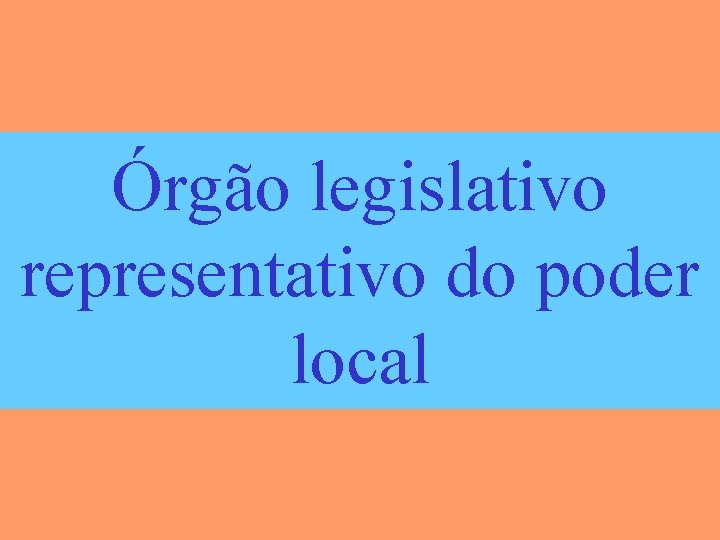 Órgão legislativo representativo do poder local 