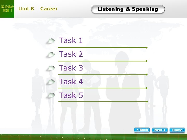职业综合 英语 1 Unit 8 Listening & Speaking Career Task 1 Task 2 Task