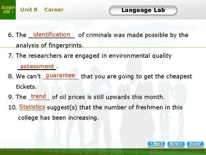 职业综合 英语 1 Unit 8 6. The Language Lab Career identification LL-Task 2 -2