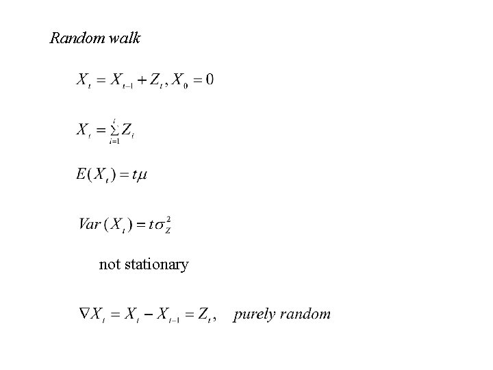Random walk not stationary 