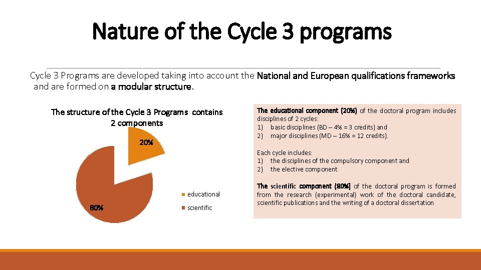 Nature of the Cycle 3 programs Cycle 3 Programs are developed taking into account